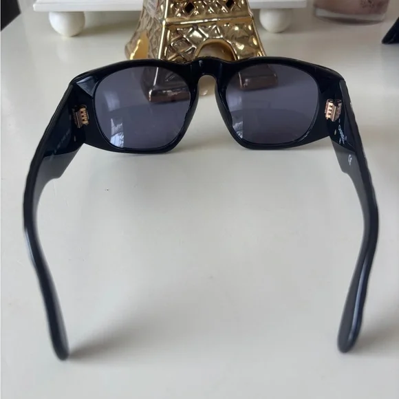 Vintage Chanel Black Rectangular Sunglasses - Picture 3 of 6